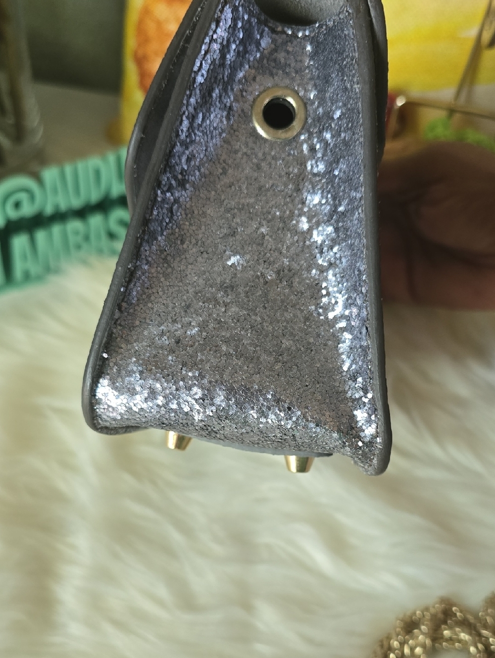 Furla Metropolis Silver Glitter Mini Crossbody with Detachable Strap - Picture 11 of 16